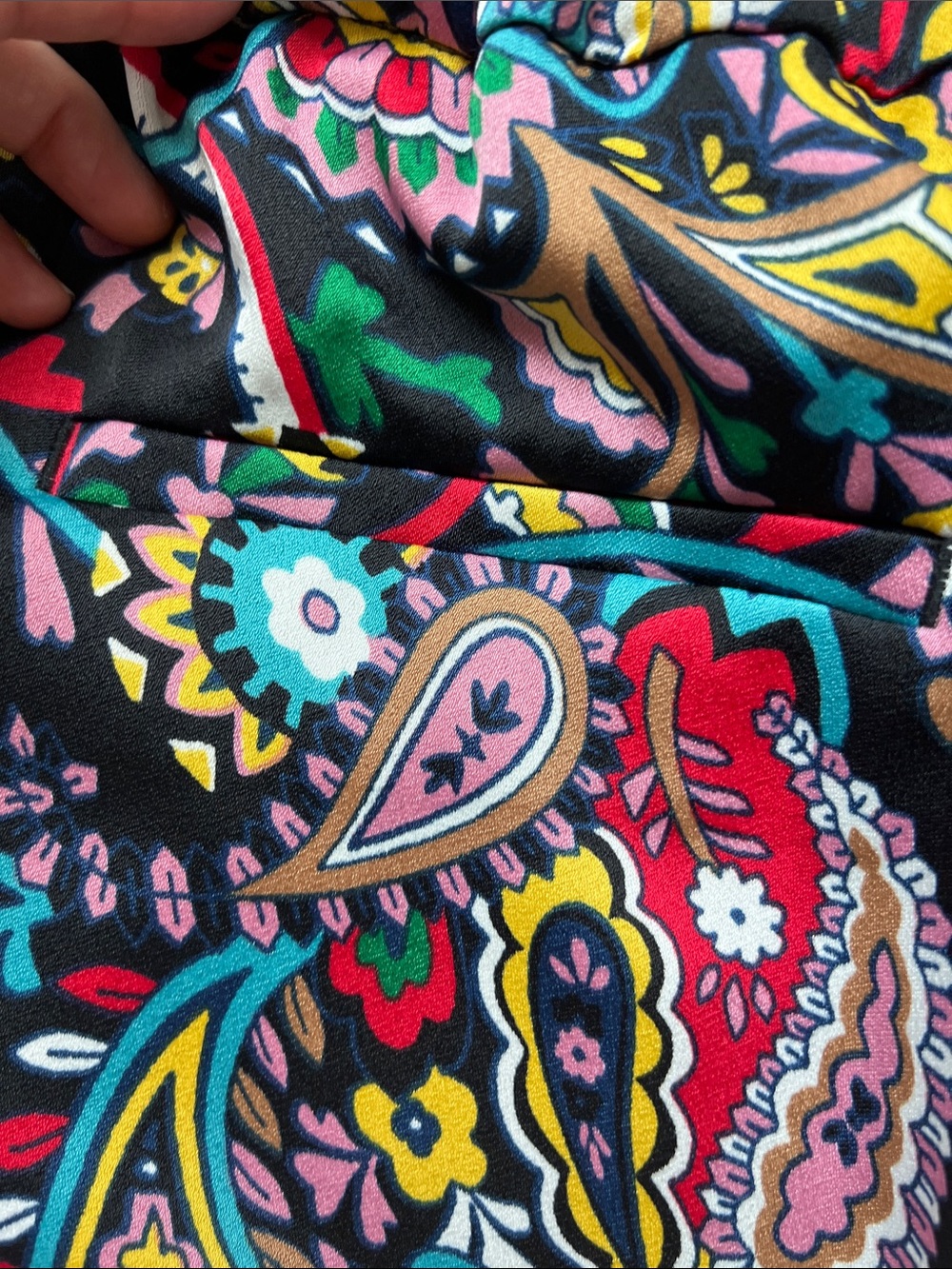 NWOT Boden Ludlow Multicolor Paisley Pants with Red Side Stripe - Picture 7 of 9